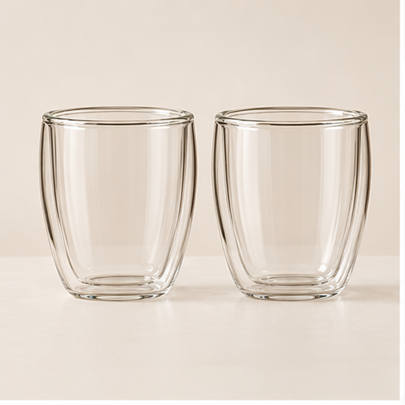 Double-Wall Coffee Cup Pair