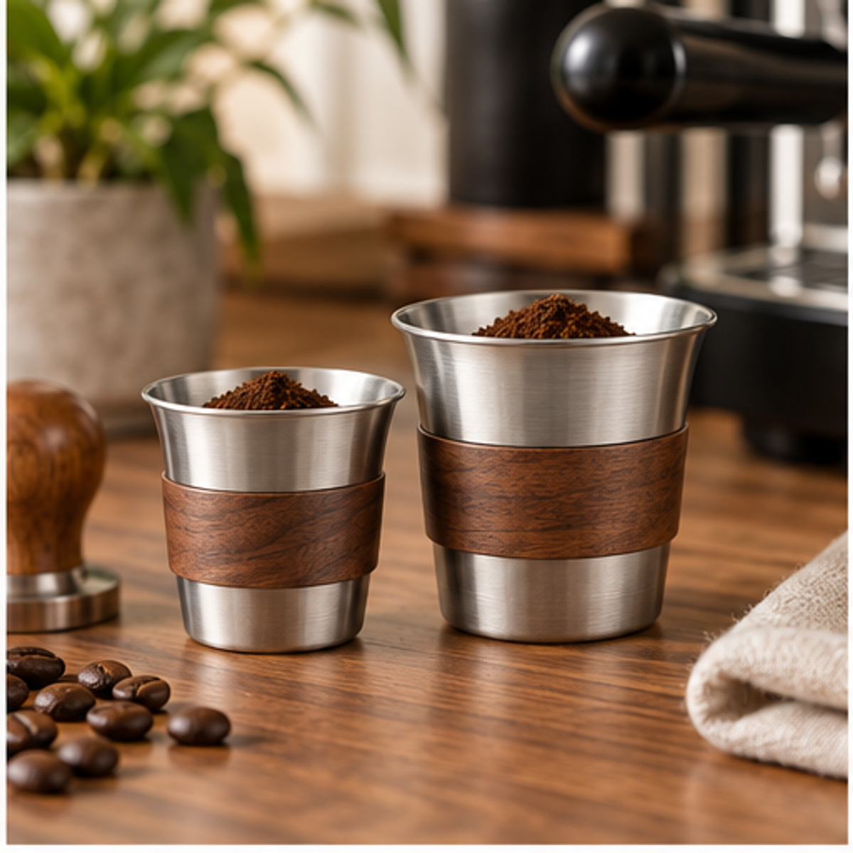 Coffee Dosing Cup Set — 2 Piece — lifestyle