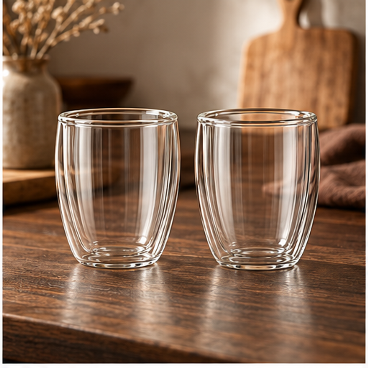 Double-Wall Coffee Cup Pair — lifestyle