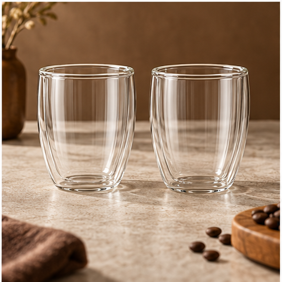Double-Wall Coffee Cup Pair — overview