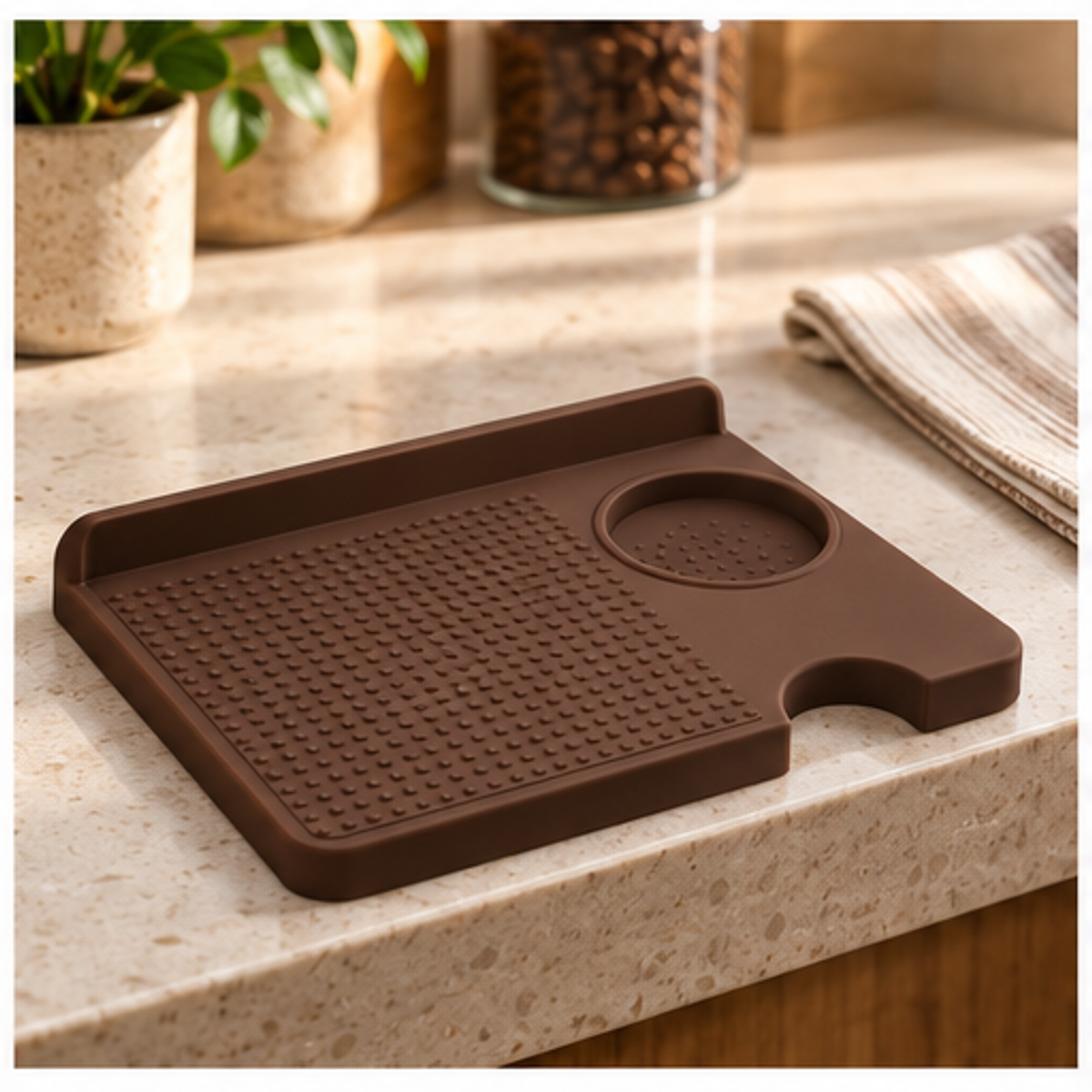 Espresso Tamping Mat Station — lifestyle